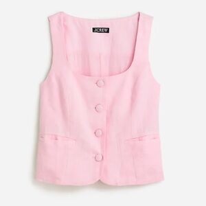 NWOT J Crew Scoopneck linen-blend vest
